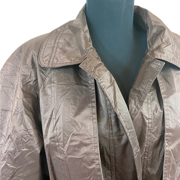 Brown/Maroon Vintage British Mist Trench Rain Coat - Picture 5 of 13